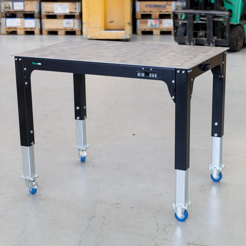 Ergonomisk justerbart svejsebord og arbejdsbord på hjul